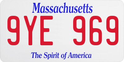 MA license plate 9YE969