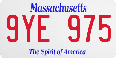 MA license plate 9YE975