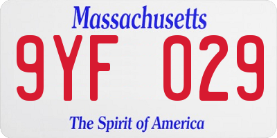 MA license plate 9YF029