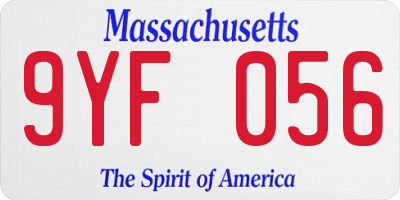 MA license plate 9YF056