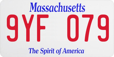 MA license plate 9YF079