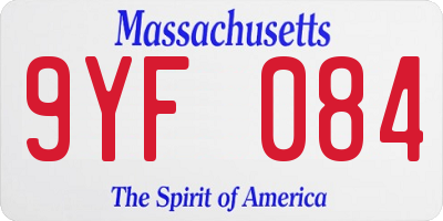 MA license plate 9YF084