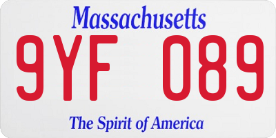 MA license plate 9YF089