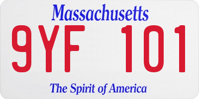 MA license plate 9YF101