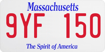 MA license plate 9YF150