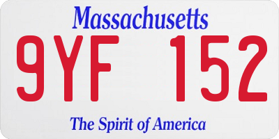MA license plate 9YF152