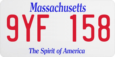 MA license plate 9YF158