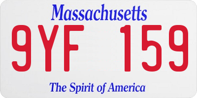 MA license plate 9YF159