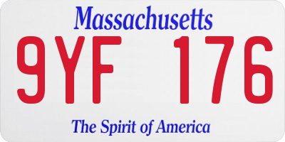 MA license plate 9YF176