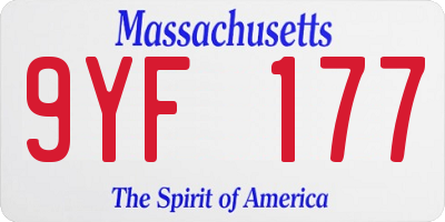 MA license plate 9YF177