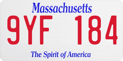 MA license plate 9YF184
