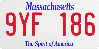 MA license plate 9YF186