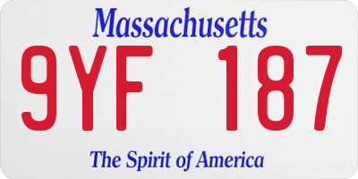 MA license plate 9YF187