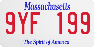 MA license plate 9YF199