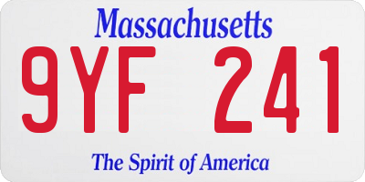 MA license plate 9YF241