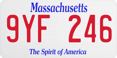 MA license plate 9YF246