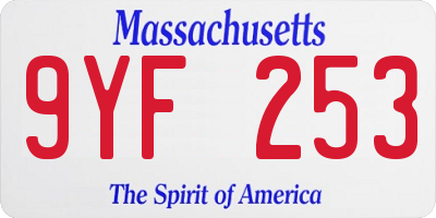 MA license plate 9YF253