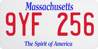 MA license plate 9YF256