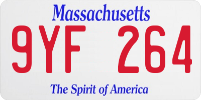MA license plate 9YF264