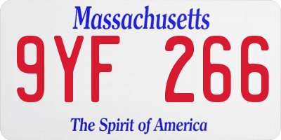 MA license plate 9YF266