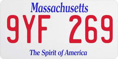 MA license plate 9YF269