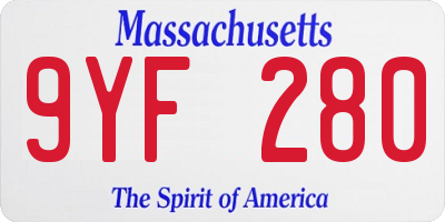 MA license plate 9YF280