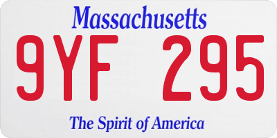MA license plate 9YF295