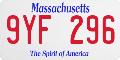 MA license plate 9YF296