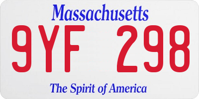 MA license plate 9YF298