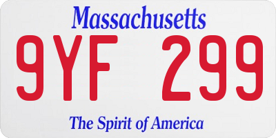 MA license plate 9YF299