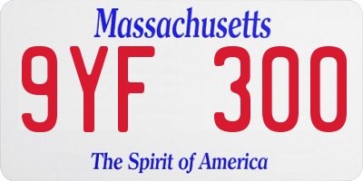 MA license plate 9YF300