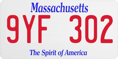 MA license plate 9YF302