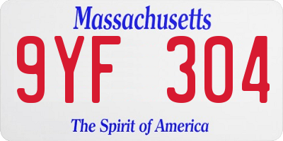 MA license plate 9YF304