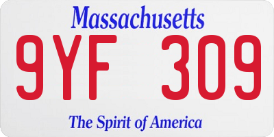 MA license plate 9YF309