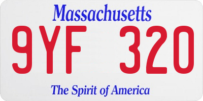 MA license plate 9YF320