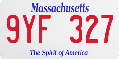 MA license plate 9YF327