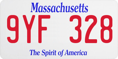 MA license plate 9YF328