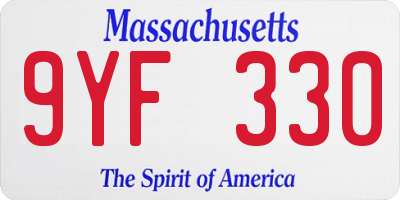 MA license plate 9YF330