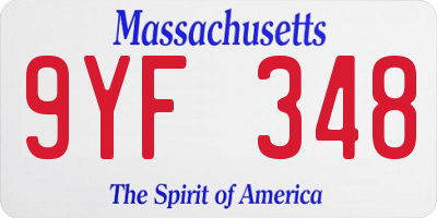 MA license plate 9YF348