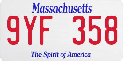 MA license plate 9YF358