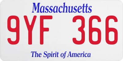 MA license plate 9YF366