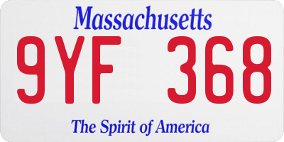 MA license plate 9YF368