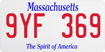 MA license plate 9YF369