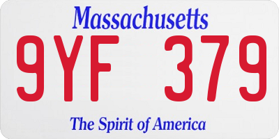 MA license plate 9YF379