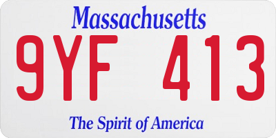MA license plate 9YF413