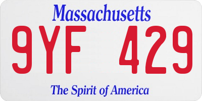 MA license plate 9YF429