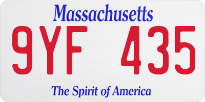 MA license plate 9YF435