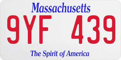 MA license plate 9YF439