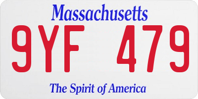 MA license plate 9YF479
