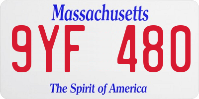 MA license plate 9YF480